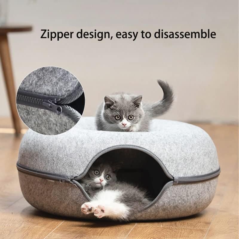 MGWYE Donut tunel za kućne ljubimce za mačke interaktivna igračka za mačke krevet za mačke dvostruke namjene