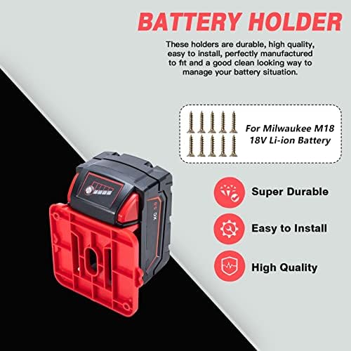 Crtbelfy držač baterije za Milwaukee M18 18v bateriju, skladište baterija za montažu na zid za radni kombi, polica,