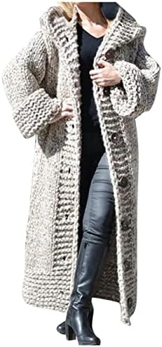 Ženski kardigan džemperi Gumb SOdli pleteni dugi dugi rukav preveliki kaput, ležerne Y2K lagane majice