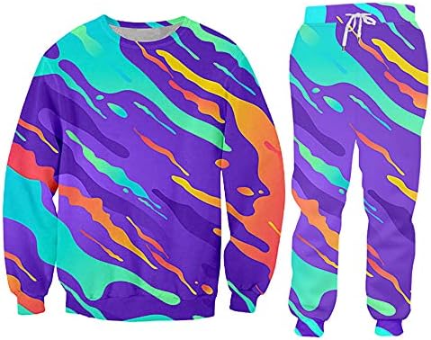 Dflyhlh odijelo za muškarce muške casual 3D štampanje u boji jakne dugih rukava sa patentnim zatvaračem jogging