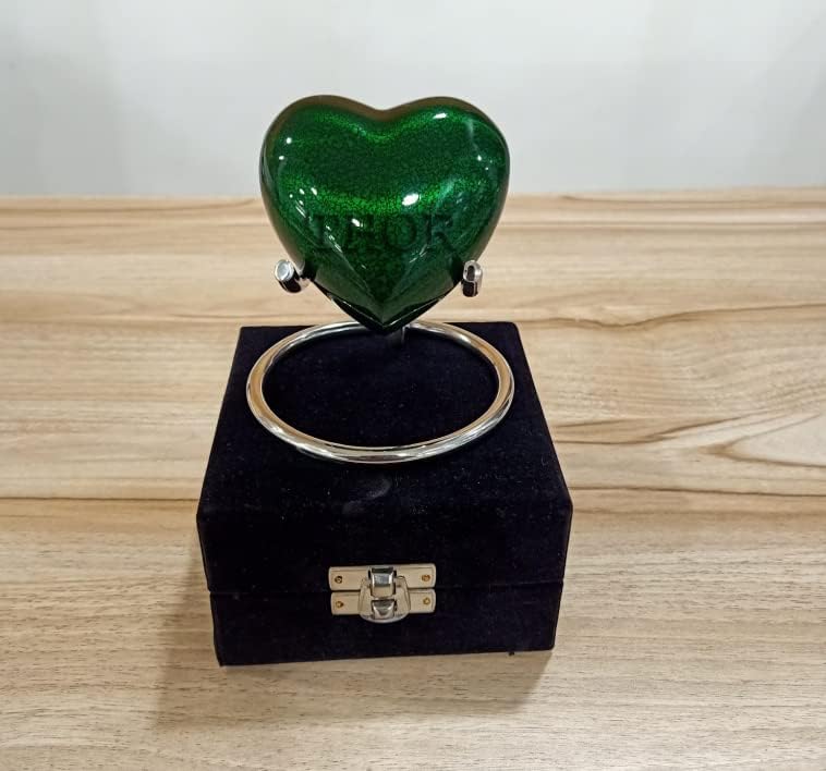 Mesingano srce zauvijek kremiranje urne za ljudski pepeo lijepe male urne zelena boja sa Premium futrolom ručno