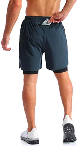 Pudolla muške kratke hlače za trčanje 2 u 1 7 brzo suhe sportske hlače za teretanu za muškarce