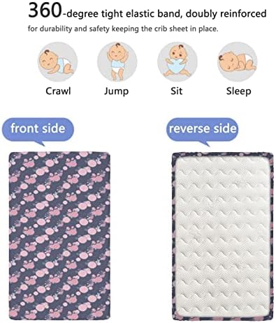 Vrtni umjetnički listovi, prenosni mini listovi krevetića meki i prozračni posteljini za bebe-bebe