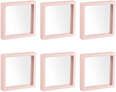 MekCanixity-a ploča za ploče zaslona 3D kutija za prikaz nakita 4,33 x 4,33 x 0,79 inča Pink paket od 6
