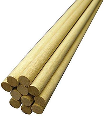 Hygloss Products drvene šipke za Tiple-nedovršeni štapići od prirodnog drveta - 3/4 x 12 inča, 10 pakovanja