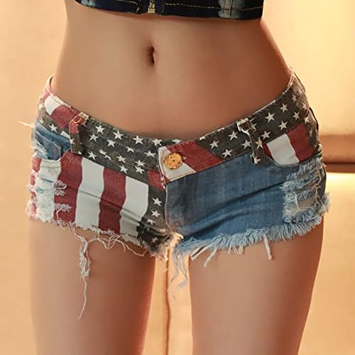 Ruiruilico ženske vruće jeanske kratke hlače Vintage 4. srpnja Američka zastava raširene traper kratke
