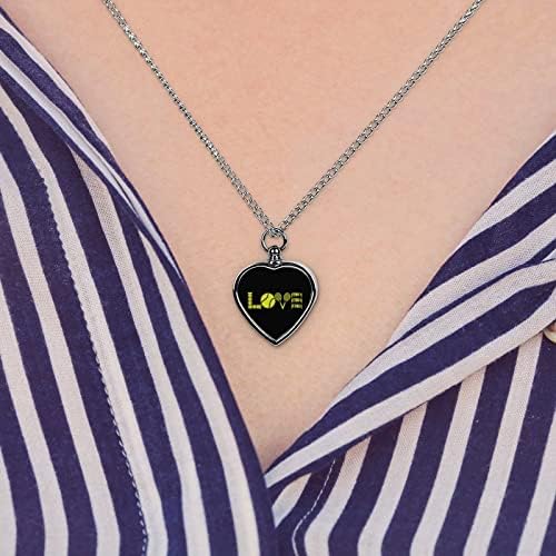 Ljubav tenis štampana ogrlica od urne za kućne ljubimce za pepeo srce kremiranje nakit spomen privjesak