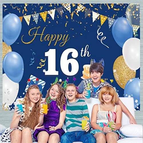 Dekoracije za 16. rođendan sretan 16. rođendan Backdrop baner za dječake / djevojčice sretan 16