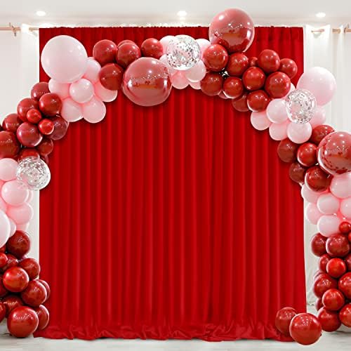 Crvena pozadina zavjese 2 ploče 5ft x 10ft poliester Photo Backdrop draperije za vjenčanje božićne