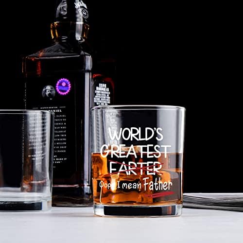 Modwnfy Funny tata poklon Whisky Glass, najveći svjetski prdež-mislim otac staromodan stakla, novost Scotch Glass