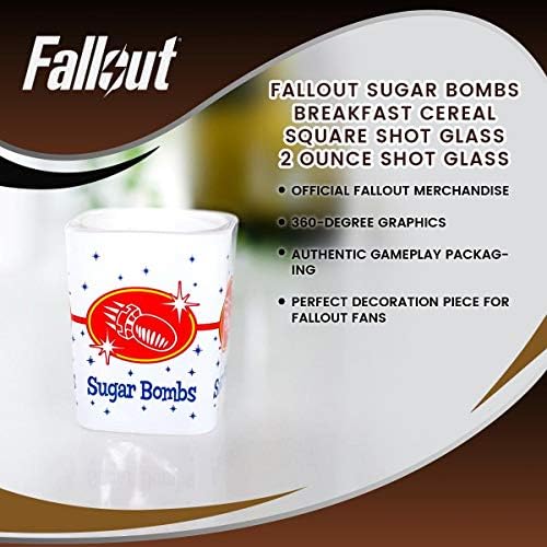Samo FUNKY Fallout šećerne bombe doručak žitarice kvadratno staklo 2 unca Shot Staklo