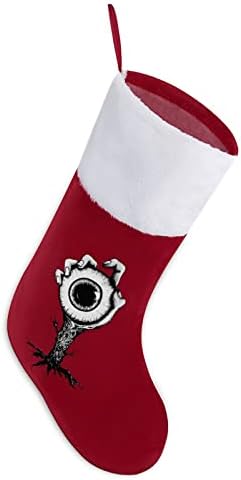 Veliki crni očni božićni čarape čarape Xmas Tree Santa ukrasi Viseći ukrasi za kamin za odmor 16.5