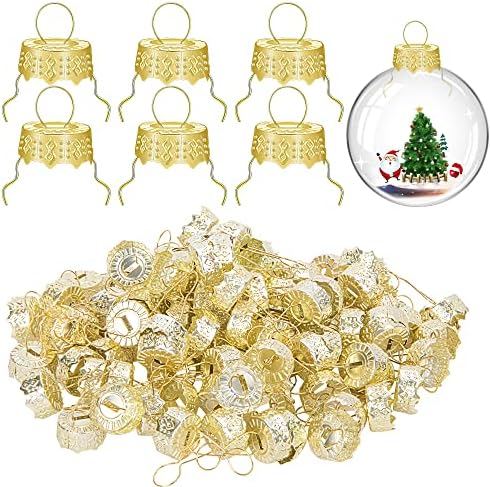 MONETOM 100 komada okruglih božićnih ukrasnih kapica, zlatne kape za uklanjanje metala, božićna zamjerka