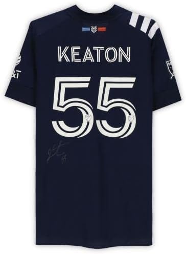 Uokvirena Keaton Parks New York City FC Autographing Match-rabljeni 55 mornarski dres iz sezone 2020 mls