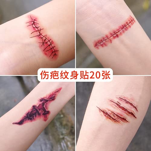Naljepnica za halloween Scar Tattoo sa 20 jezivih naljepnica za naljepnice u obliku ožiljaka