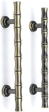 Pastlla 4 kom. Bambusov kabinet ručka drevna bronzana bambusova metalna traka vučna ručka retro dugme antikne