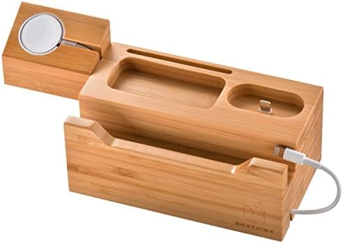 ZeroElec punjenje Dock Air Pods Apple Watch punjač Stand bambus drvo stanica za punjenje sto