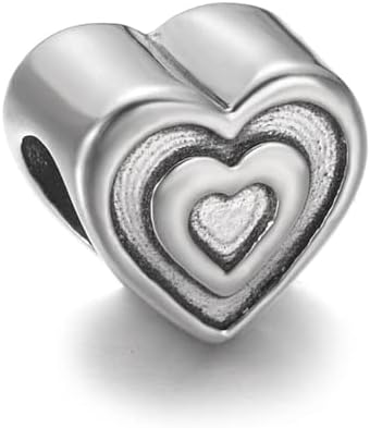 Tucus od nehrđajućeg čelika srčana pukotina polirana 5 mm rupa metala europska perle narukvica čari za diiy nakit
