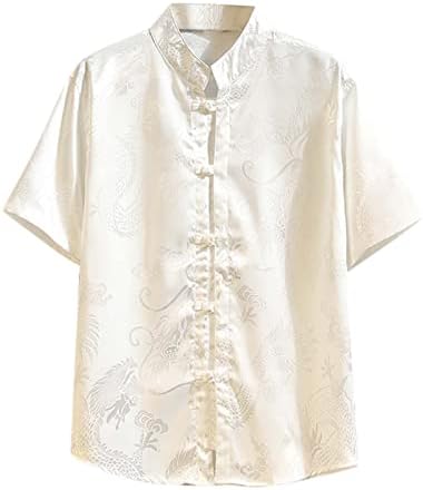 Ljetne velike majice za muškarce muške proljeće i ljeto svilene štampane etnički stil Retro kratki