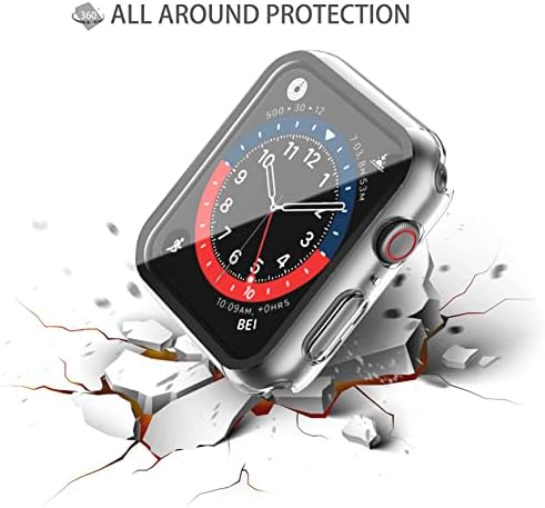 Misxi 2 paket teško PC slučaj sa kaljenog stakla zaštitnik ekrana kompatibilan sa Apple Watch serije 8 serije