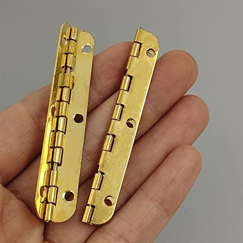XDCHLK 2pcs Zlatni metalni šarki mini dugi zlatni šarki nameštaj na nakit za nakit nakit drvenim futrolom antikni