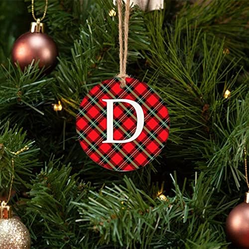 Prilagođeni Božićni ukrasi, prilagođeni inicijali slovo D keramički Ornament, Božićni Ornament, zima 3 inčni