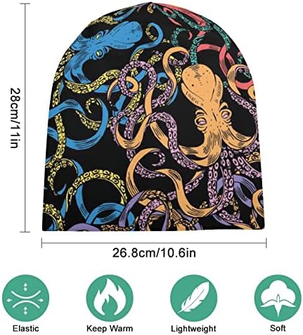 Baikutouan boja Doodle Octopus Print kape za muškarce žene sa dizajnom Lobanja kapa