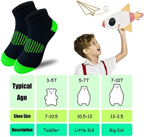 Jamegio Boy Socks 12 pari Sport ANTLETIC čarapa Kids Pola jastuka Niske rezne čarape za malu veliku djecu