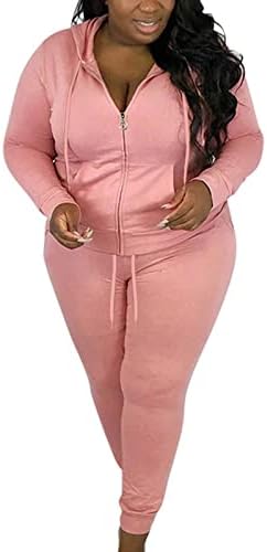 Hemlock ženski komplet odjeće Plus veličine Dugi rukav s kapuljačom sa patentnim zatvaračem sa pantalonama