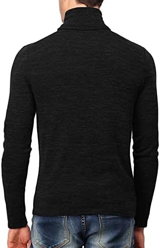 H2H Mens Slim Fit Osnovni pulover džemper sa puloverom termo pleteni Dugi rukav crni američki XS / Asia M