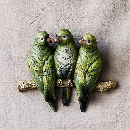 Tyny skulpture Dekor Stupovi dekor zelenog papagaja ptice za ptice Zidne ukrase Kreativna aloe vera postrojenje