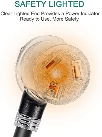 Rophor Produžni kabl za sušenje 3 kraka, 30 Amp NEMA 10-30P do 10-30R sa osvetljenim krajem, koristi se