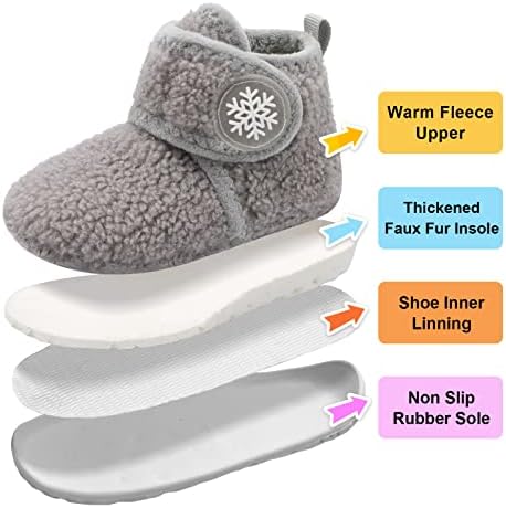 Leisfit Toddler Papuče Dječaci Djevojke Kućni papuče Dječja zimska čizme Topla lagana kuća cipele sa neklizajućim