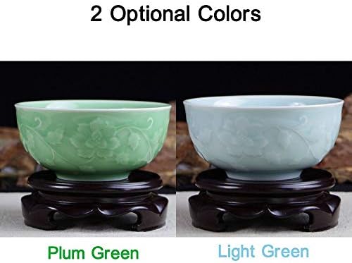 Seres Celadon Bowl, Jade Green Porculan Bowl, 2 boje-šljiva zelena i svijetlo zelena, 龙泉 青瓷碗