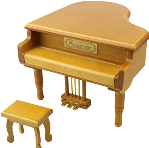 MXiaoxia Yellow Piano u obliku klavira, kreativni rođendanski poklon sa malom stolicom, ljubimca za ljubitelje