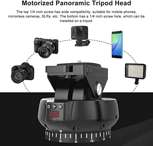 PLPLAAOOOO montira s certictom kamerom, motorizirana glava za stativ sa daljinskim upravljačem, 360 °