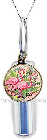 HandcraftSecorations Urnk Flamingo kremiranje urn ogrlica tropska ptica nakit priroda umjetnost