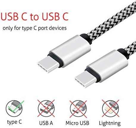Ailun USB C do USB C kabl 6ft visoke trajnosti 3A USB Tip C uređaje Punjenje za Galaxy S22, S22