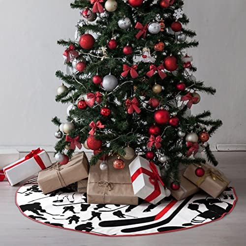 Hockey Player Christy Tree Skirt Soft Xmas Tree Mat Božićni ukras za odmor Kućna kuća 30 x30