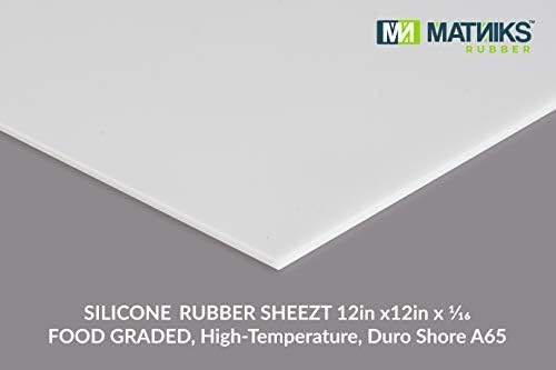 Matniks Lim od silikonske gume za hranu 12x12 inča x 1/16 bijeli-Duro Shore A65 visoke Temperature za teške