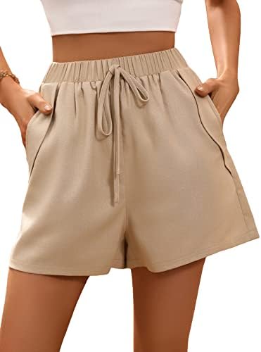 Gorglitter ženske kratke hlače za kratke hlače za elastične struke s džepovima