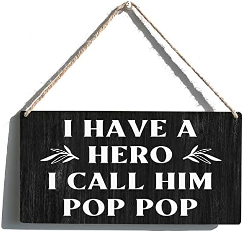 Pop-pop znak Poklon seoska kuća Imam heroja koji ga zovem pop pop drveni viseći znak plaketir rustikalni