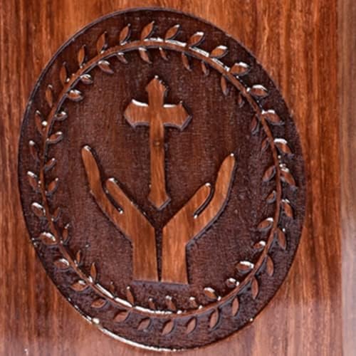 Tamanna Crafts Rosewood urn za ljudski pepeo - Drvena lica Drvena kutija - Personalizirana kremacija urna