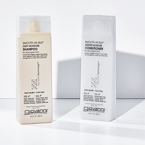 GIOVANNI smooth as Silk Deep Moisture Shampoo, 8.5 oz. Hidrati & amp; smiruje Kovrčavost, raspetljavanje,