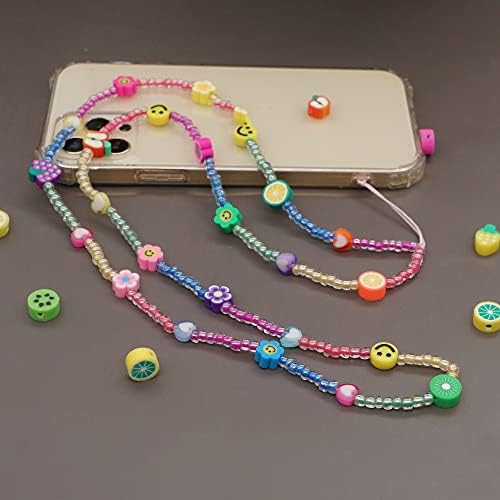 ZJHYXYH perle u boji 80cm akrilna meka Keramika lanac telefona u mješovitoj boji uže za telefon protiv gubitka