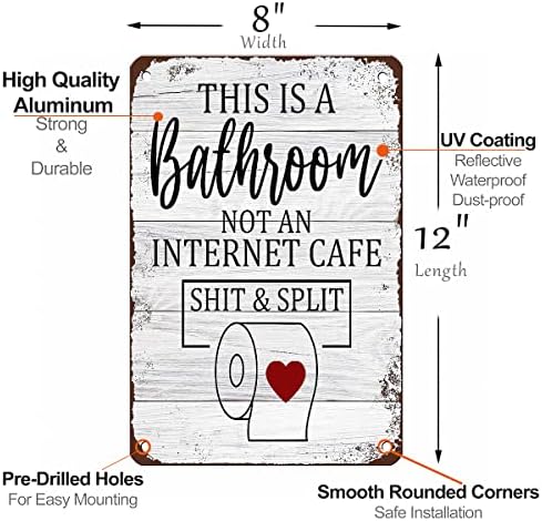 Mesibo Funny sarkastičan Metal Tin znak kupatilo dekor znakovi ovo je kupatilo nije Internet Cafe sranje