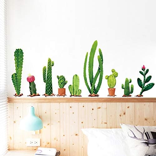 Mendom Cactus Zidne naljepnice Zelene biljke Zidne naljepnice, ogulje i štapiće Izmjenjive diy diy postrojenja