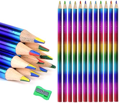Jiexiato obojene drvene višebojne olovke duge, četveronogodne olovke za okoliš za učionice, kao i školsku