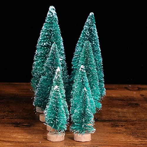 Nuobesty 34pcs Mini borove stabla umjetna sisalna božićna boce boce četkica sa drvenim bazama DIY obrtni