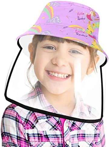 Zaštitni šešir za odrasle sa štitnikom za lice, ribarsku šeširu protiv sunčane kape, crtane životinje ružičasta